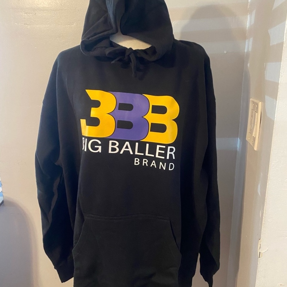NWT- BIG BALLER BRAND Unisex . 100% Original.Black  hoodie.